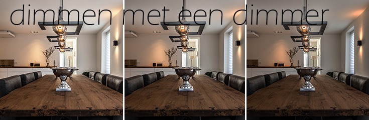 dimmen met een dimmer Sfeer in huis met warm licht